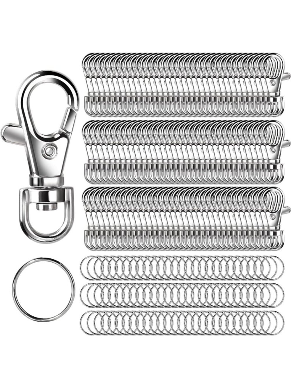 240PCS Lobster Claw Clasps & Key Rings Kit for Keychains, Jewelry Making, Crafts